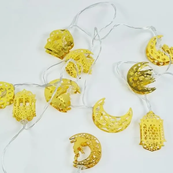 Ramazan Metal Kandil-Cami-Hilal-Ay Yıldız Led ışık (2 metre)