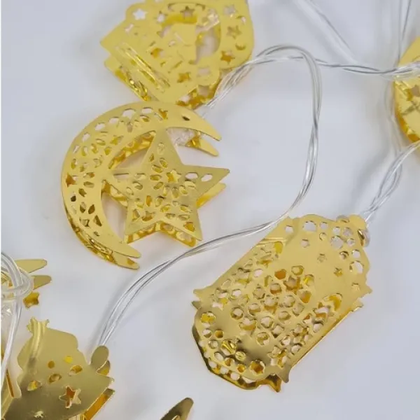 Ramazan Metal Kandil-Cami-Hilal-Ay Yıldız Led ışık (2 metre)