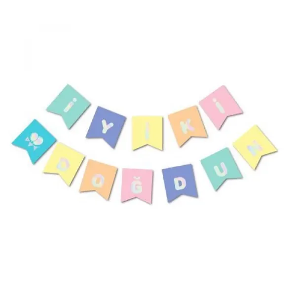 Rengarenk Altın Yaldızlı İyi ki Doğdun Yazısı 210 cm