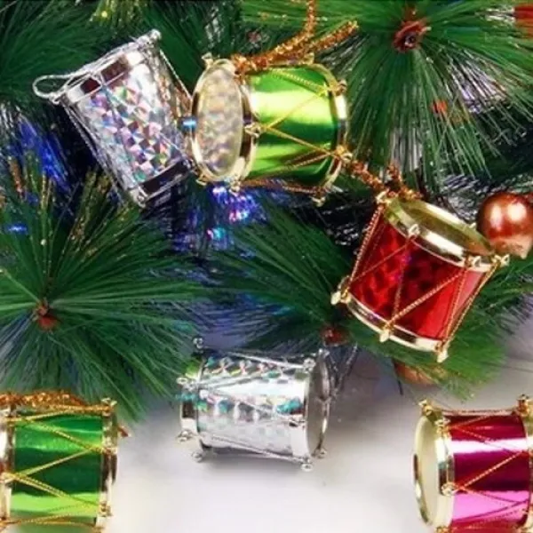 Renkli Davul Yılbaşı Süsü (6 Adet)