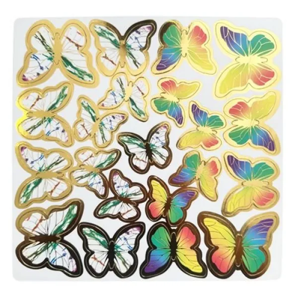 Renkli Kelebek Pasta Süsü 21 Adet