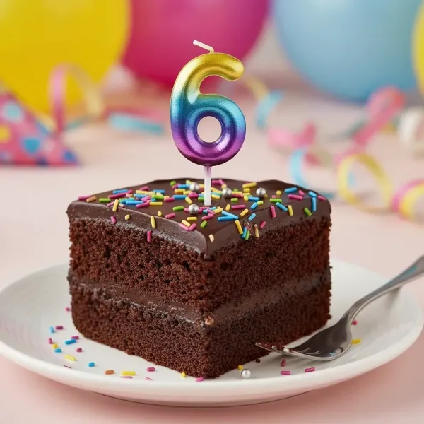 Renkli Metalik Rakam Pasta Mum - 6