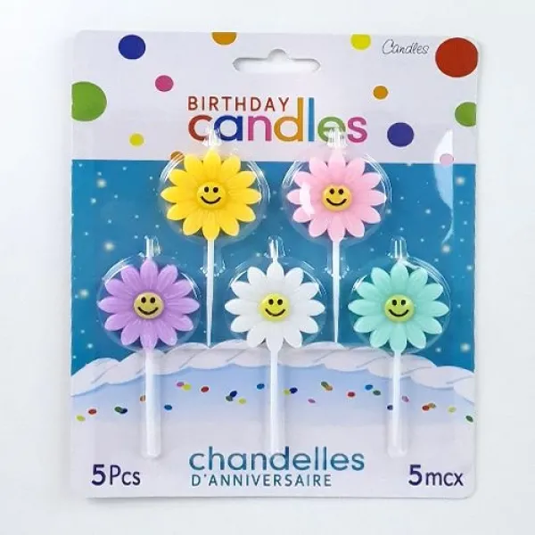 Renkli Papatya Pasta Mum 5 Adet