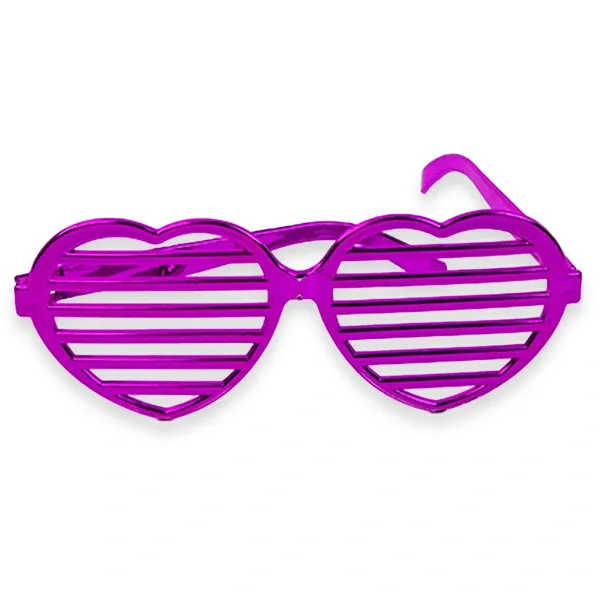 Retro Karışık Renkli Metalik Kalp Gözlük (1 Adet)
