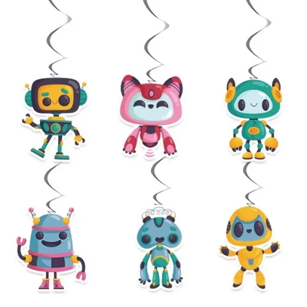 Robot Temalı Asma Süs V2 - 6 Adet