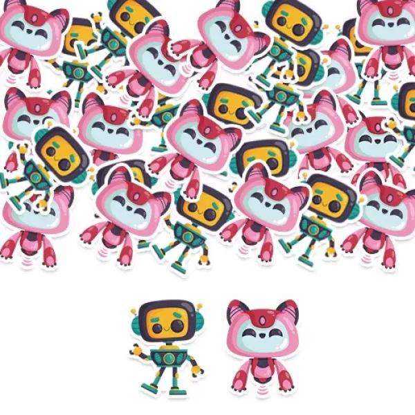 Robot Temalı Masa Konfetisi V2 - 30 Adet