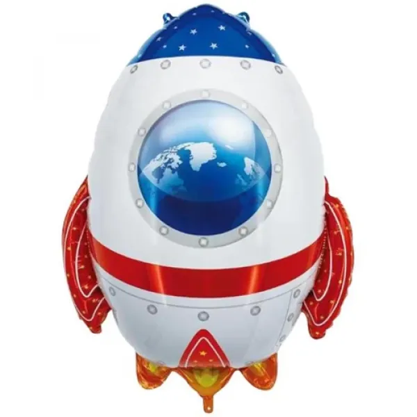 Uzay Temalı Roket Folyo Balon 64*51 cm