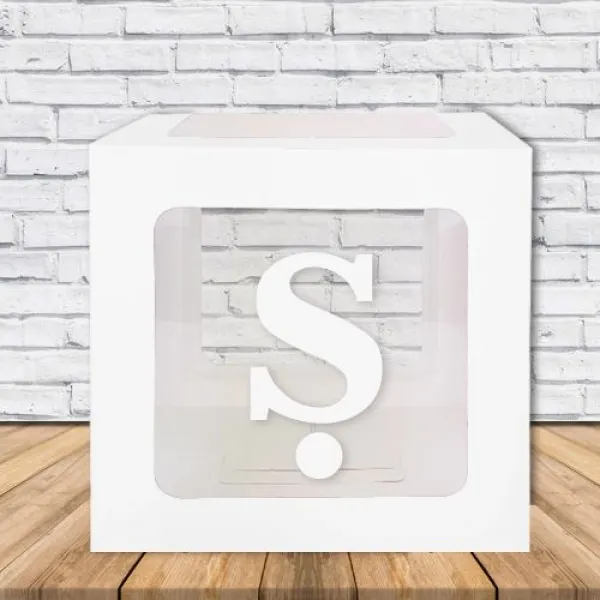 Ş - Harfi Şeffaf Kutu Beyaz 25 cm