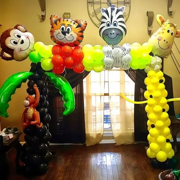 Safari Sevimli Hayvanlar Folyo Balon Seti (55-60 cm) 5 Adet