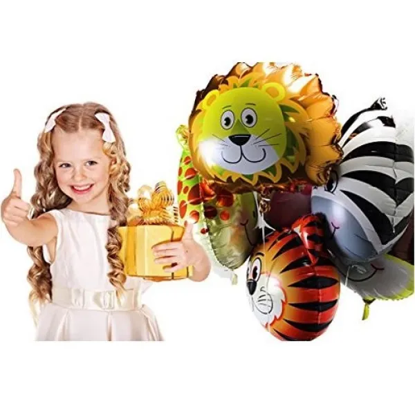 Safari Sevimli Hayvanlar Folyo Balon Seti (55-60 cm) 5 Adet
