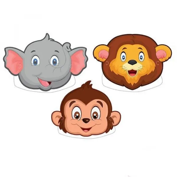 Safari Temalı Kağıt Maske 6 Adet