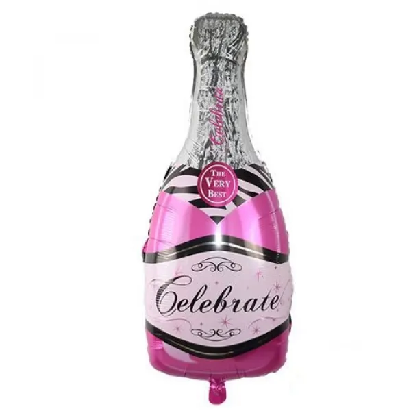 Şampanya Şişesi Folyo Balon Pembe 92x48 cm