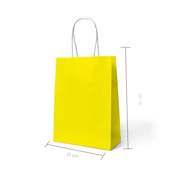 Sarı Kağıt Çanta Büyük Boy (31x25 cm)