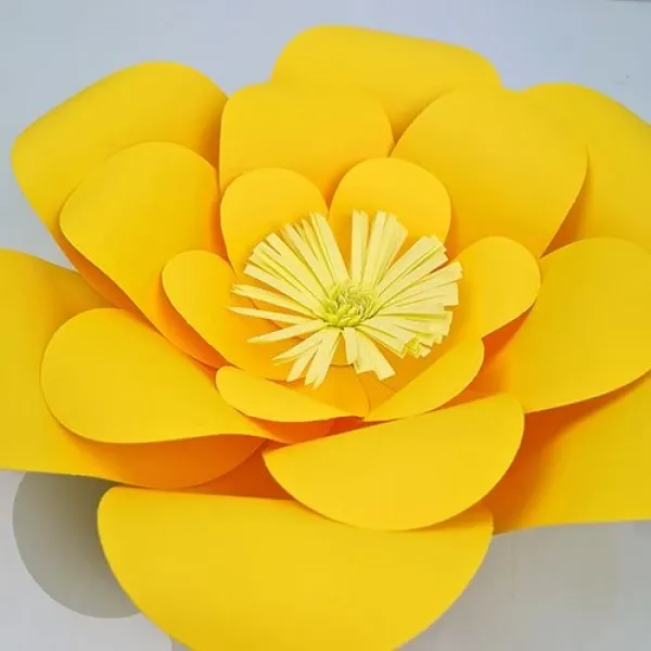 Sarı Kağıt Çiçek 1 Adet (30 cm)