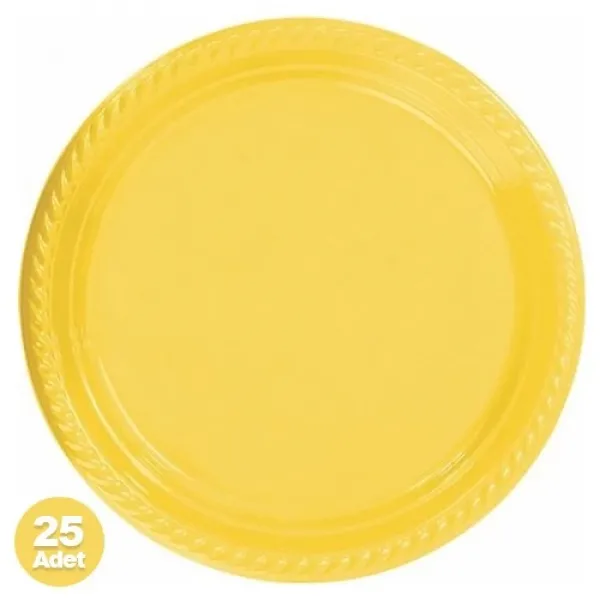 Sarı Plastik Tabak Lüks (25 adet)