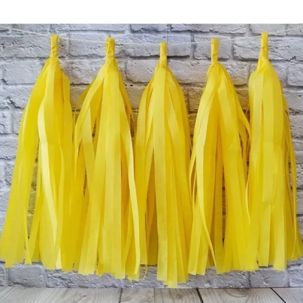Sarı Püskül Süs 5li