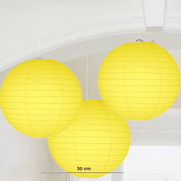 30 cm Sarı Yuvarlak Fener Süs 1 Adet