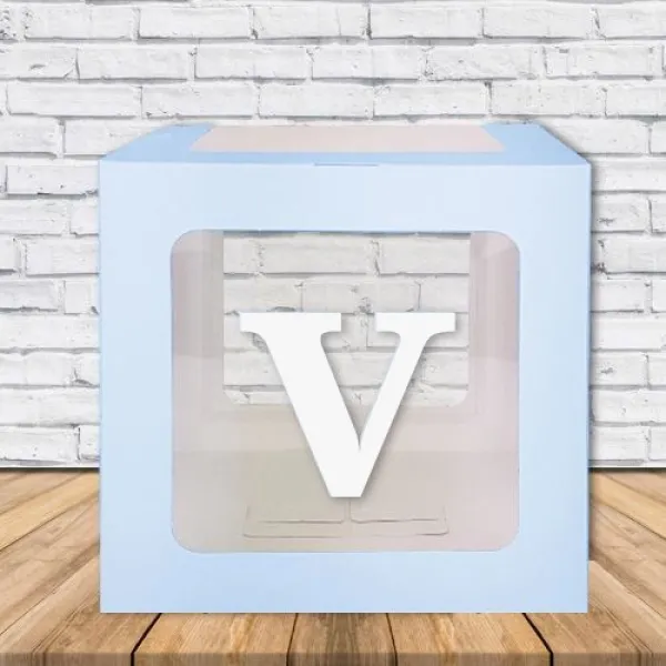 Şeffaf Kutu Harf Mavi 25 cm Adan Zye