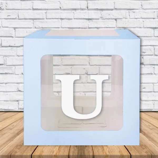 Şeffaf Kutu Harf Mavi 25 cm Adan Zye