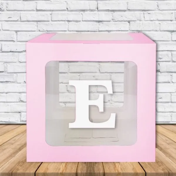Şeffaf Kutu Harf Pembe 25 cm Adan Zye