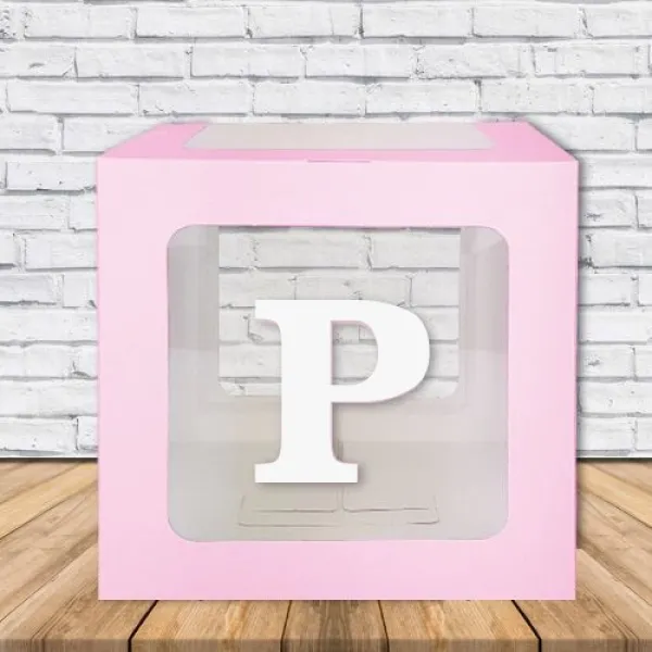 Şeffaf Kutu Harf Pembe 25 cm Adan Zye