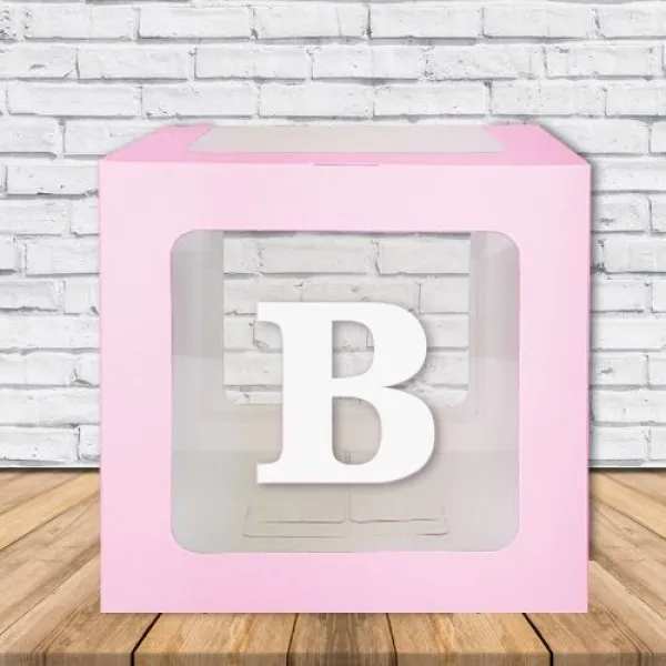 Şeffaf Kutu Harf Pembe 25 cm Adan Zye