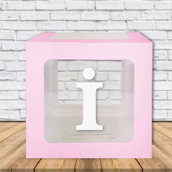 Şeffaf Kutu Harf Pembe 25 cm Adan Zye