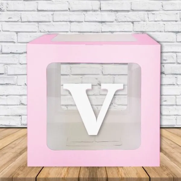 Şeffaf Kutu Harf Pembe 25 cm Adan Zye