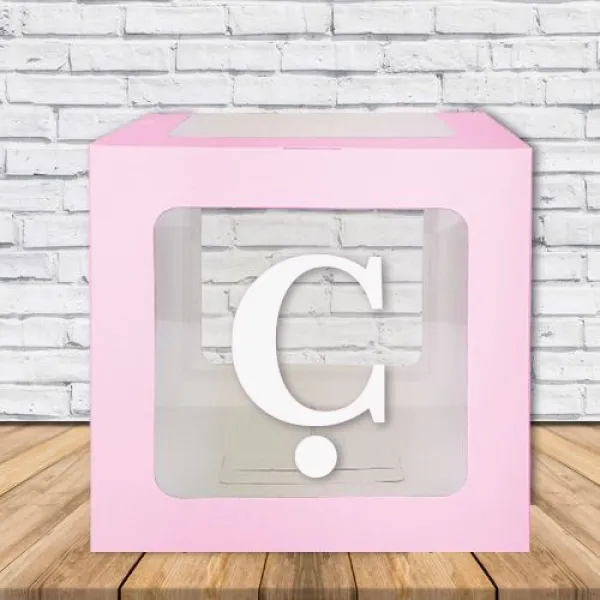 Şeffaf Kutu Harf Pembe 25 cm Adan Zye