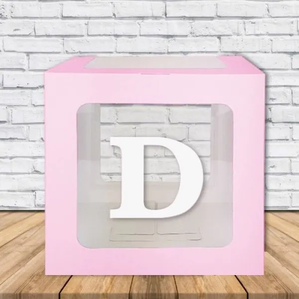 Şeffaf Kutu Harf Pembe 25 cm Adan Zye