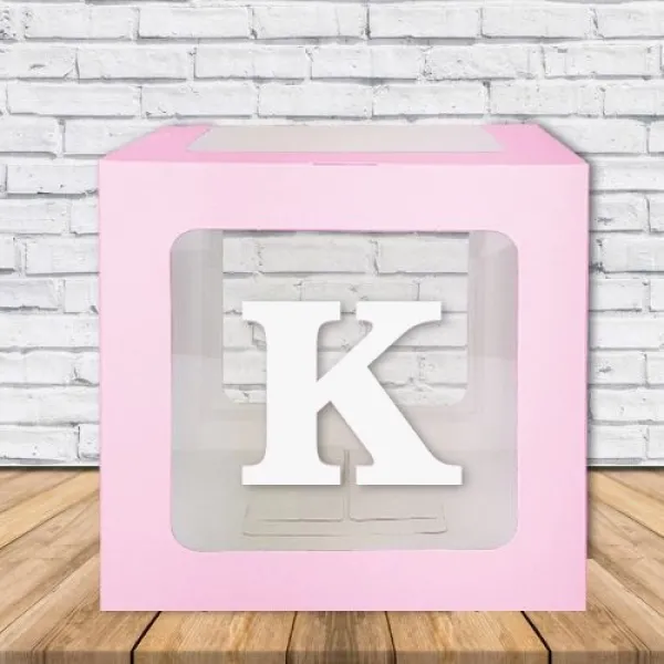 Şeffaf Kutu Harf Pembe 25 cm Adan Zye