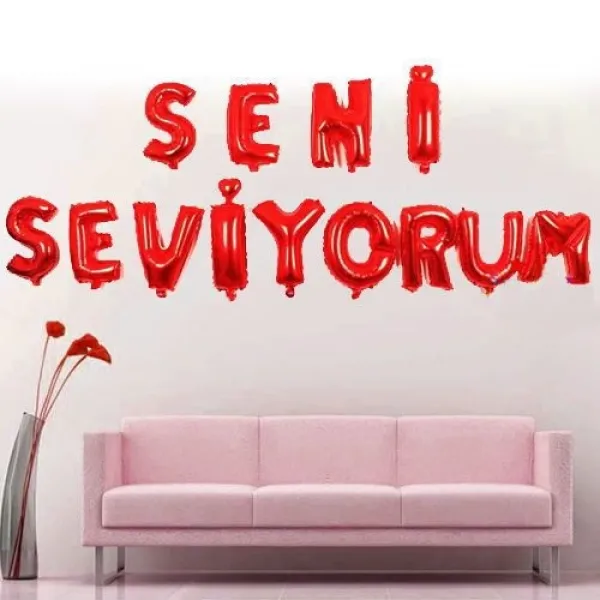 Seni Seviyorum Folyo Balon Kırmızı (35 cm)