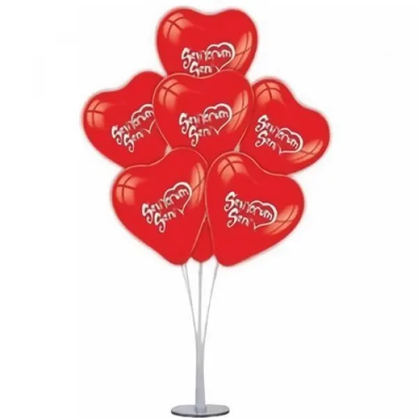 Seni Seviyorum Kalpli Balon Standı