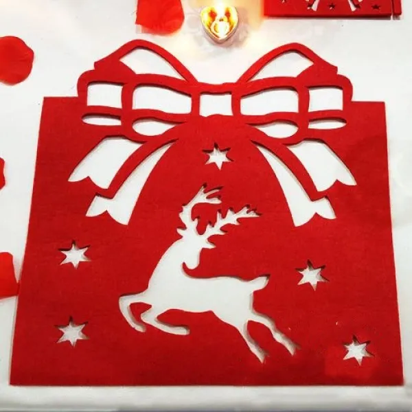 Sevgiliye Sürpriz Yılbaşı Romantik Masa Hazırlama Seti Keçeden