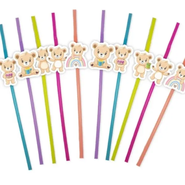 Sevimli Ayıcık Little Bear Artistik Pipet 10 Adet