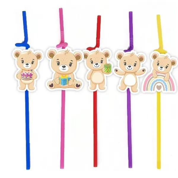 Sevimli Ayıcık Little Bear Artistik Pipet 10 Adet