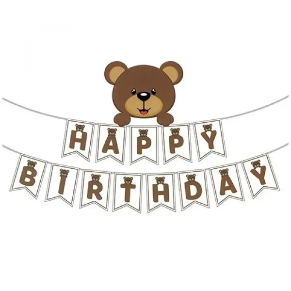 Sevimli Ayıcık Little Bear Happy Birthday Yazısı 2 Metre