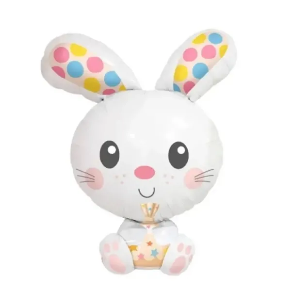 Sevimli Beyaz Tavşan Folyo Balon (55x78 cm)