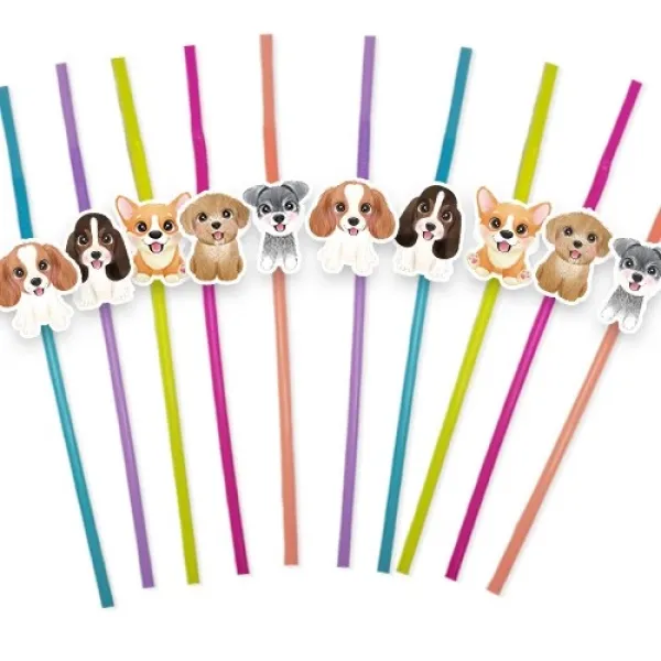 Sevimli Köpekler Little Dog Artistik Pipet (10 Adet)