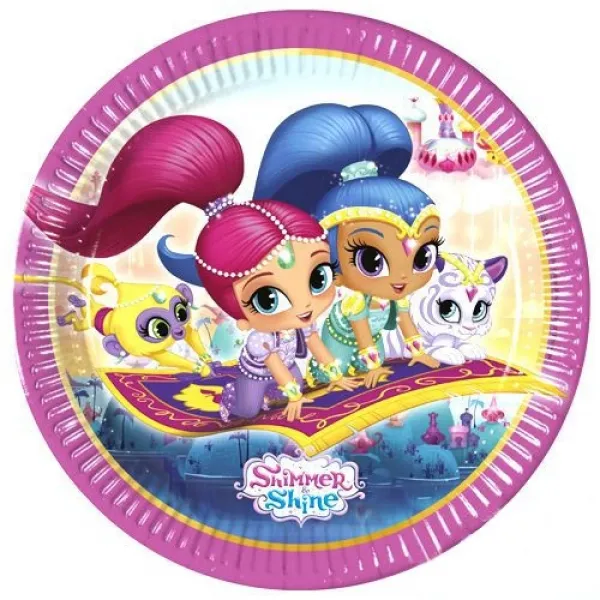 Shimmer & Shine Işıltı ve Parıltı Tabak (8 Adet)