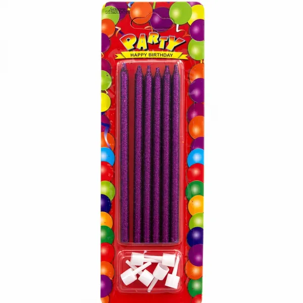 Simli Mor Pasta Mumu (6 Adet)