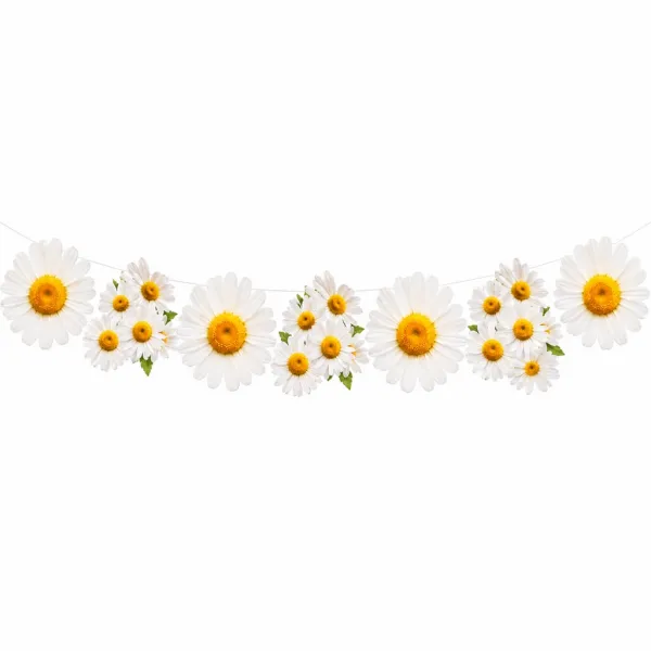Sıralı Papatya Dekor Banner Süs (120 cm)
