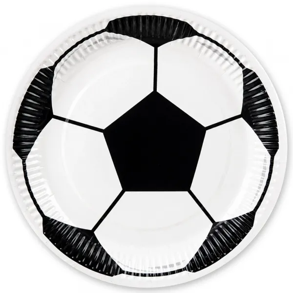 Siyah Beyaz Futbol Topu Taraftar Tabak 8 (Adet)