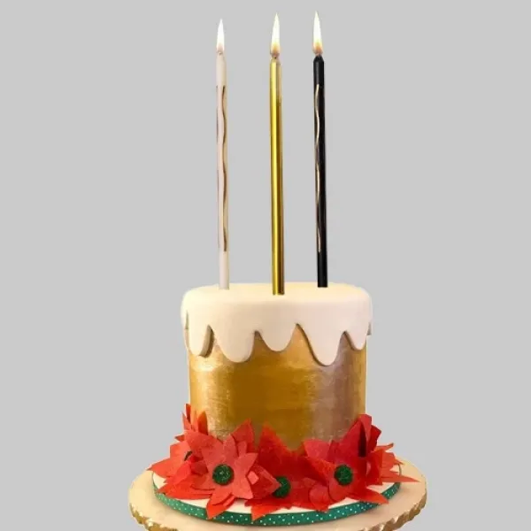 Siyah Beyaz Gold Pasta Mumu Dalga Desenli 6 Adet