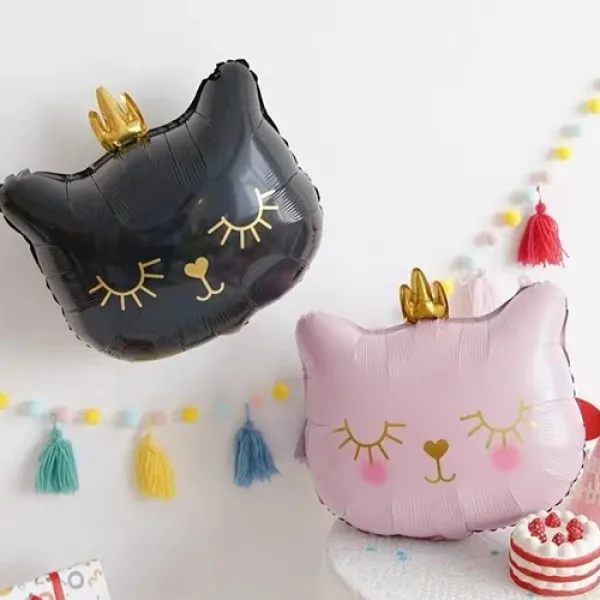 Siyah Kedi Folyo Balon 65x62 cm