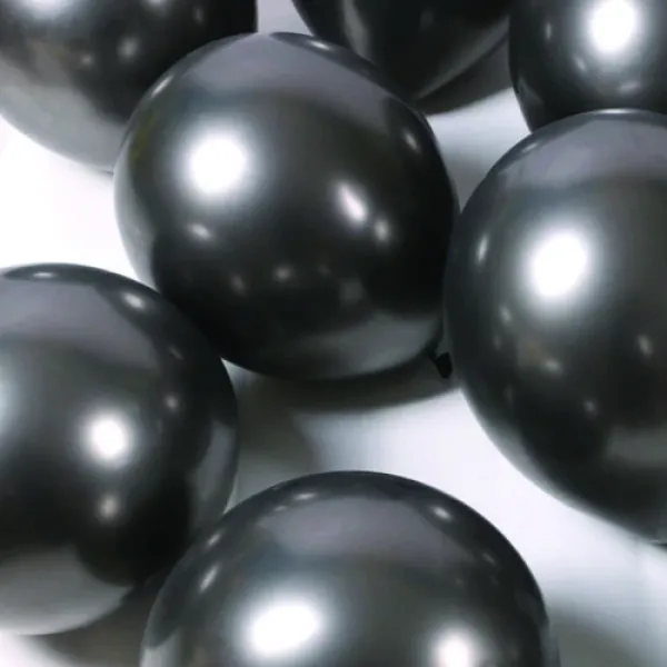 Siyah Krom Balon 5 Adet (30 cm)