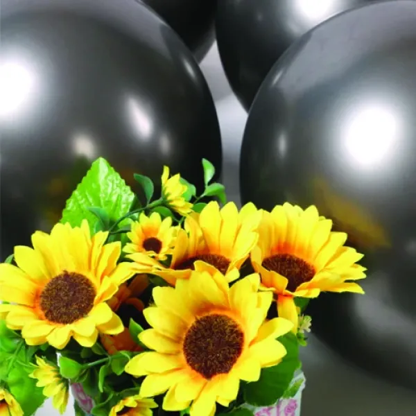 Siyah Krom Balon 5 Adet (30 cm)