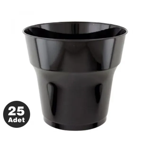 Siyah Plastik Lüks Bardak (25 Adet)