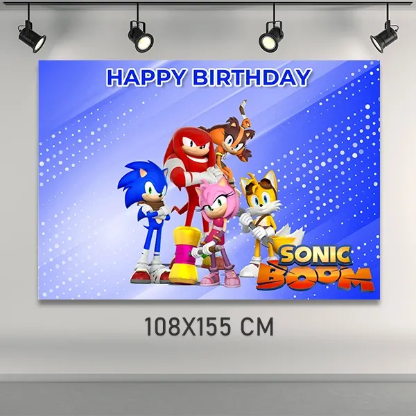 Sonic Boom Doğum Günü Parti Afişi Erkek (108x155 cm)