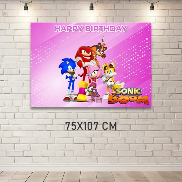 Sonic Boom Doğum Günü Parti Afişi Kız (75x107 cm)